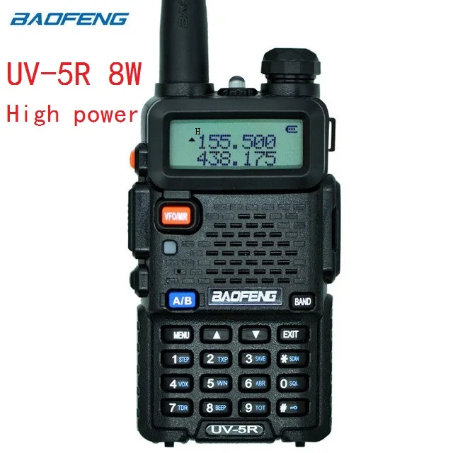 Настоящее 8 Вт 3800 мАч baofeng UV-5R для двухстороннего радио VHF UHF Двухдиапазонный портативный Радио walkie talkie uv 5r