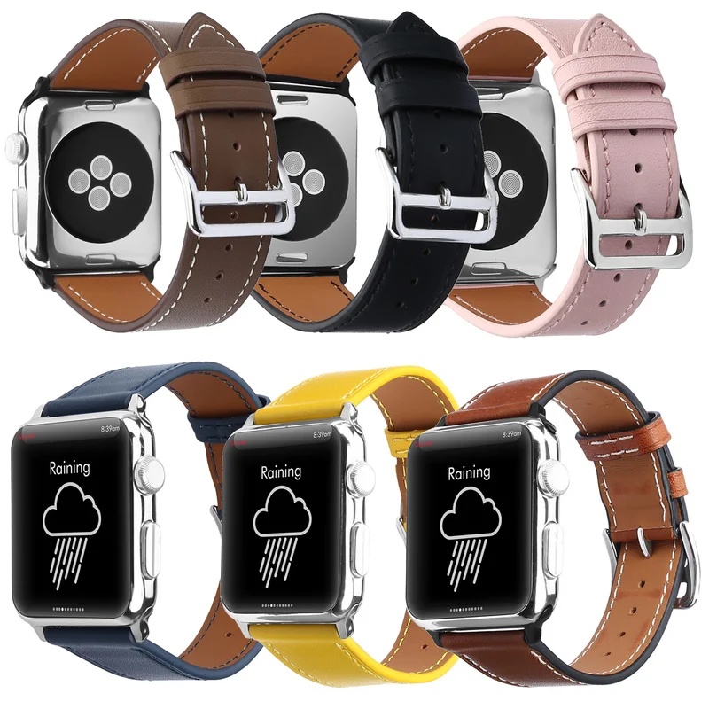 Натуральная кожа часы ремешок для Apple Watch IWatch серии 1 2 3 4 из натуральной кожи