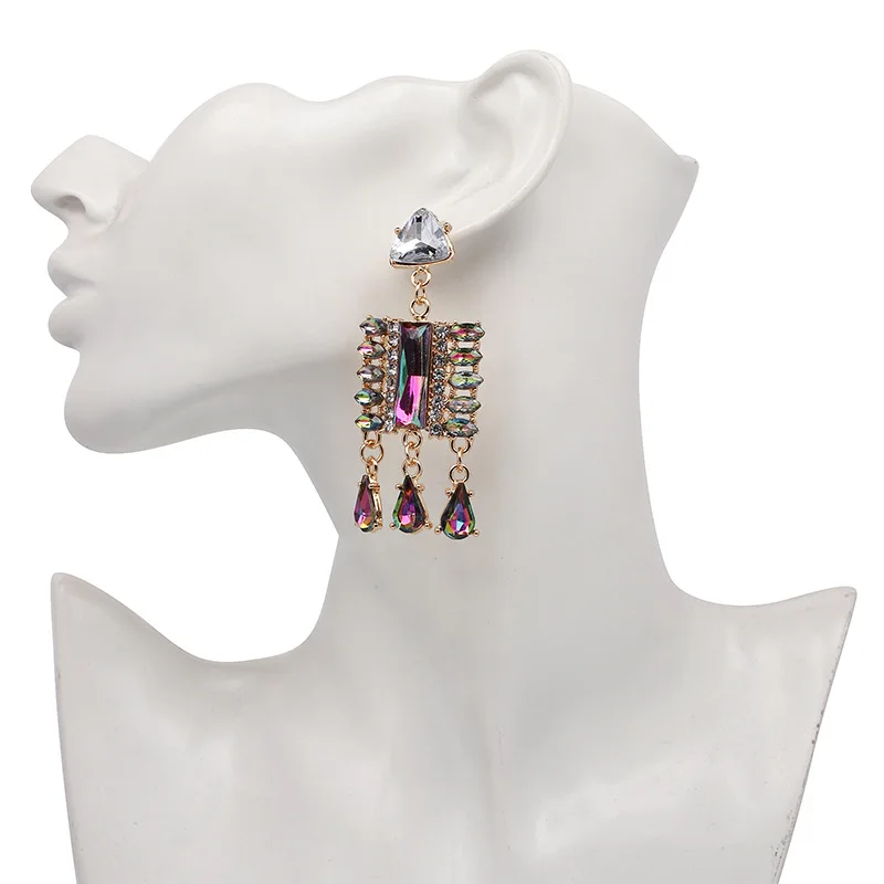 Женские серьги с кристаллами Yhpup большие кисточками | Украшения и аксессуары