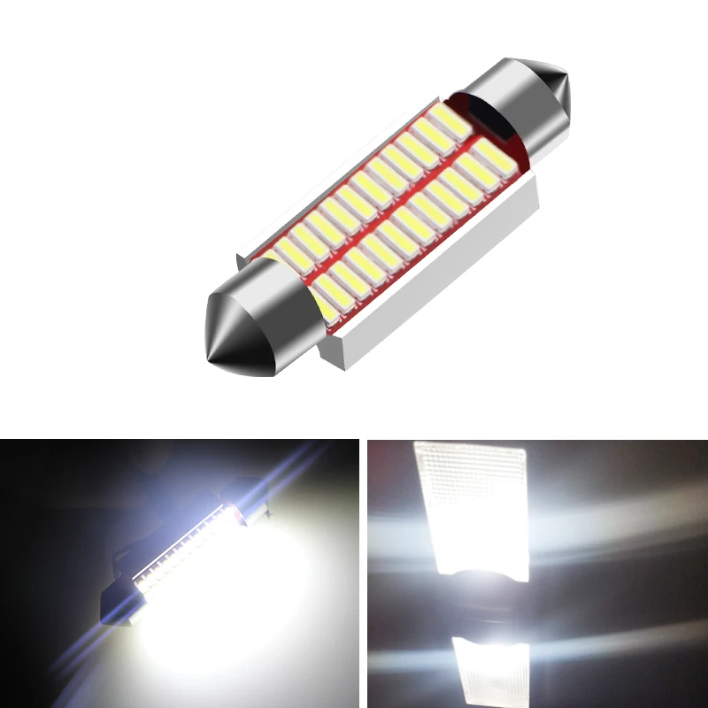 Высококачественная сверхъяркая лампа 31 мм 36 39 42 C5W C10W 4014 SMD для внутреннего