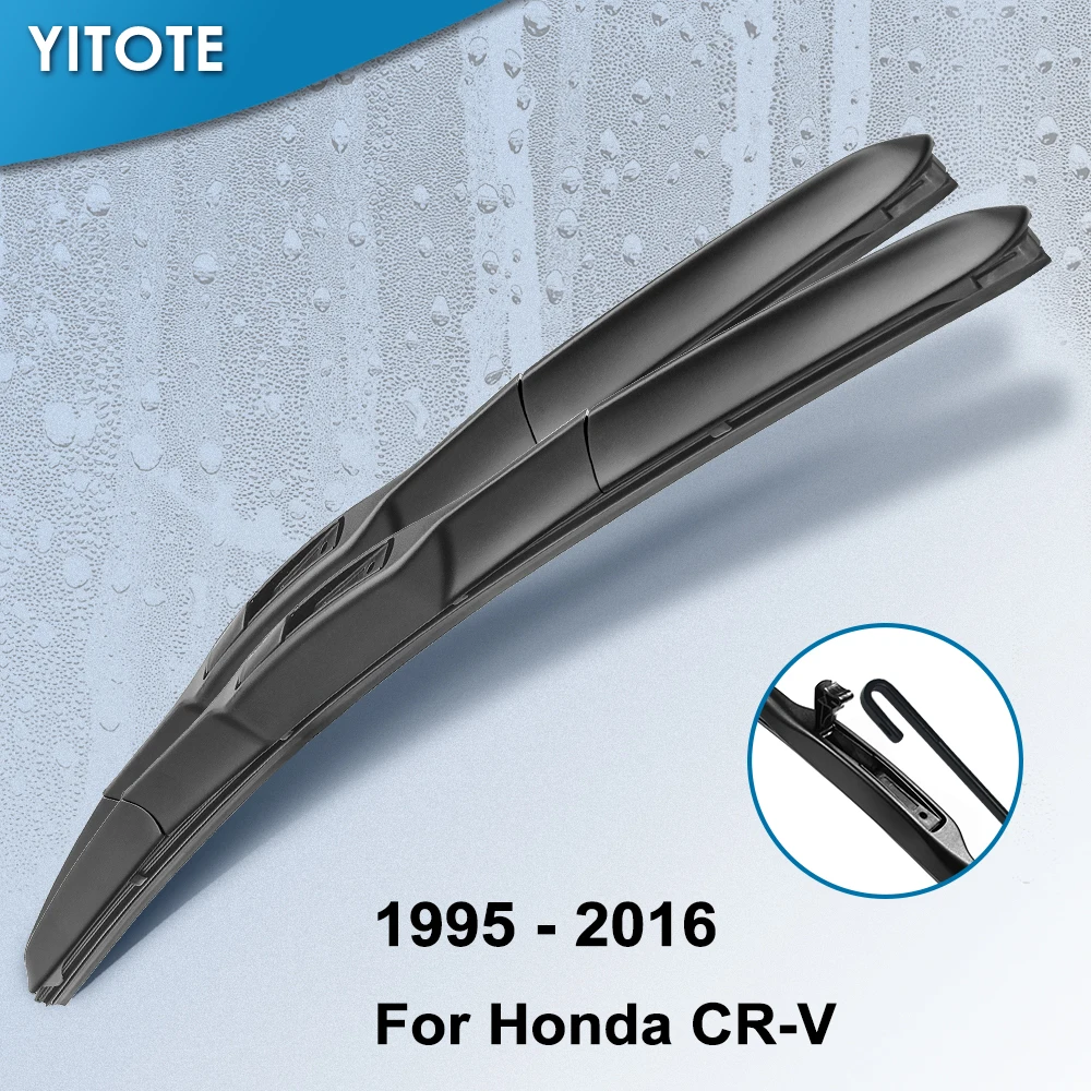 YITOTE Windscreen Hybrid Wiper Blades for Honda CR-V CRV Fit Hook Arms Model Year from 2008 2009 2010 2011 2012 2013 2014 2015