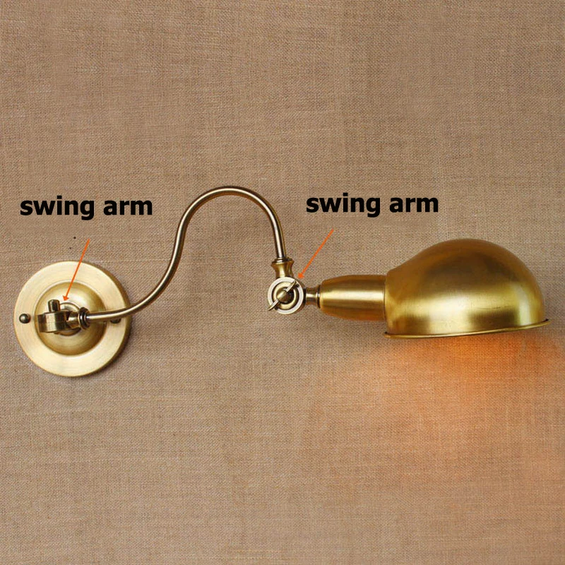 Настенный светильник в классическом античном стиле регулируемый под золото с