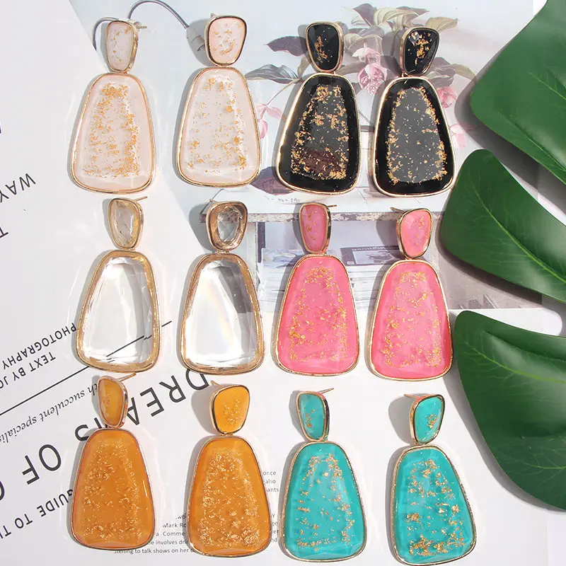 Женские Геометрические акриловые серьги JUST FEEL богемные эффектные Висячие для