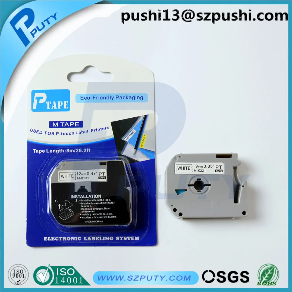 20PK сменная этикеточная Лента совместима с Brother MK221 M-k221 P-Touch Tape 9 мм x 8 м (5 PK черный на