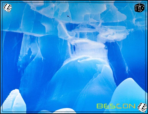 Bescon Близнецы светящиеся многогранные Dice 7 шт набор ледяной ROCKS, RPG Набор кубиков d4 d6 d8 d10 d12 d20 d%, коробка в форме лего-блока упаковки