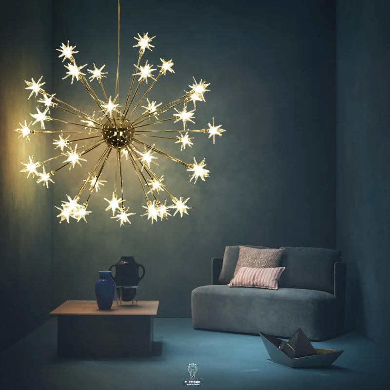 

LED Stars Pendant Lamp Meteor Shower 32 Lights Pendant Light Dia 60cm Art Hotel Parlor Study Suspension Pendant lighting G509