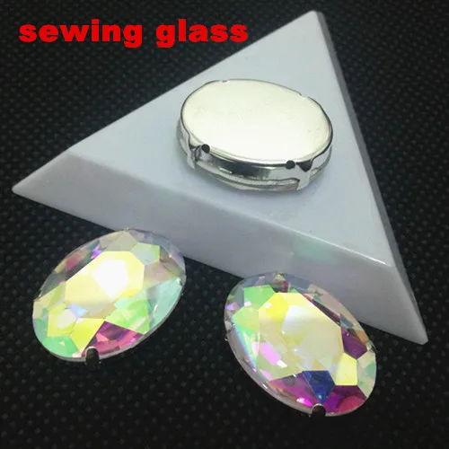 

Crystal AB Color Sew On Crystal Oval Fancy Stone With Claw Setting 8X10mm10x14mm,13x18mm,18x25mm,20x30mm For Jewelry,garment