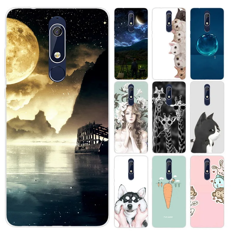 Модный чехол для телефона с милыми мультяшными животными Nokia 3 5 2 2017 1 рисунком X6