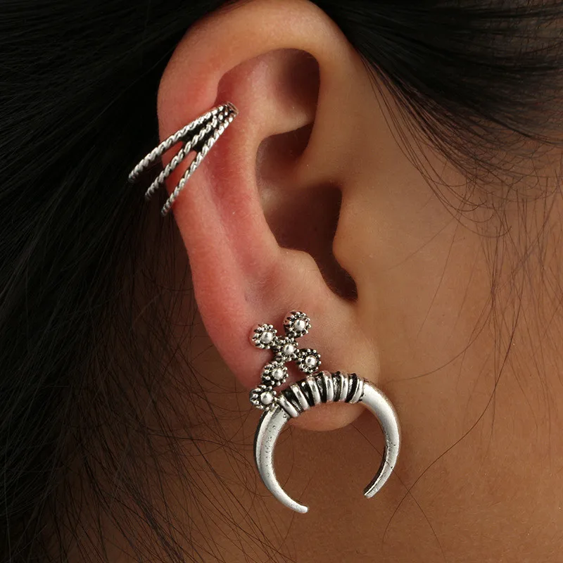 3 шт./компл. панк цвета слоновой кости женские серьги гвоздики в винтажном стиле