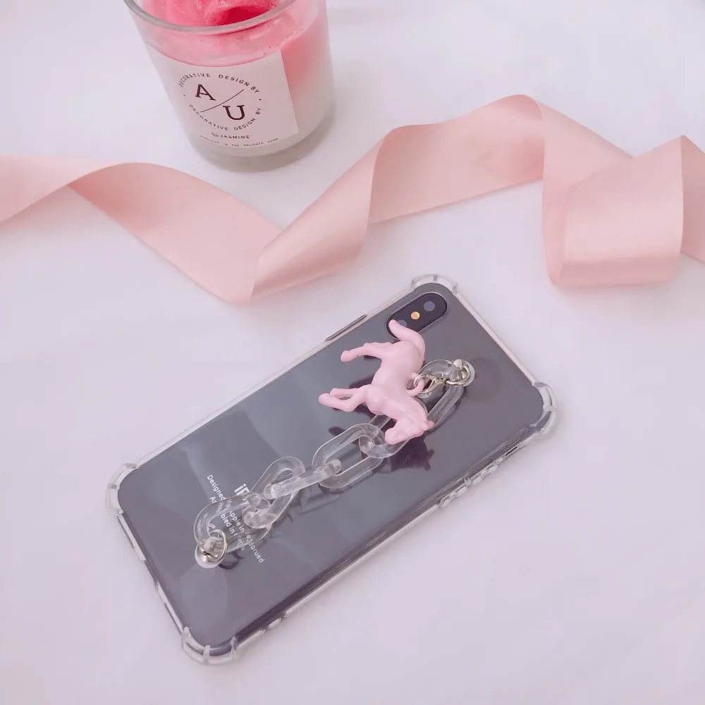 Hazy beauty Cartoon Horse Pattern Phone Case For iPhone X 8 Plus Silicone Transparent Cases 6 6S 7 Back Cover |