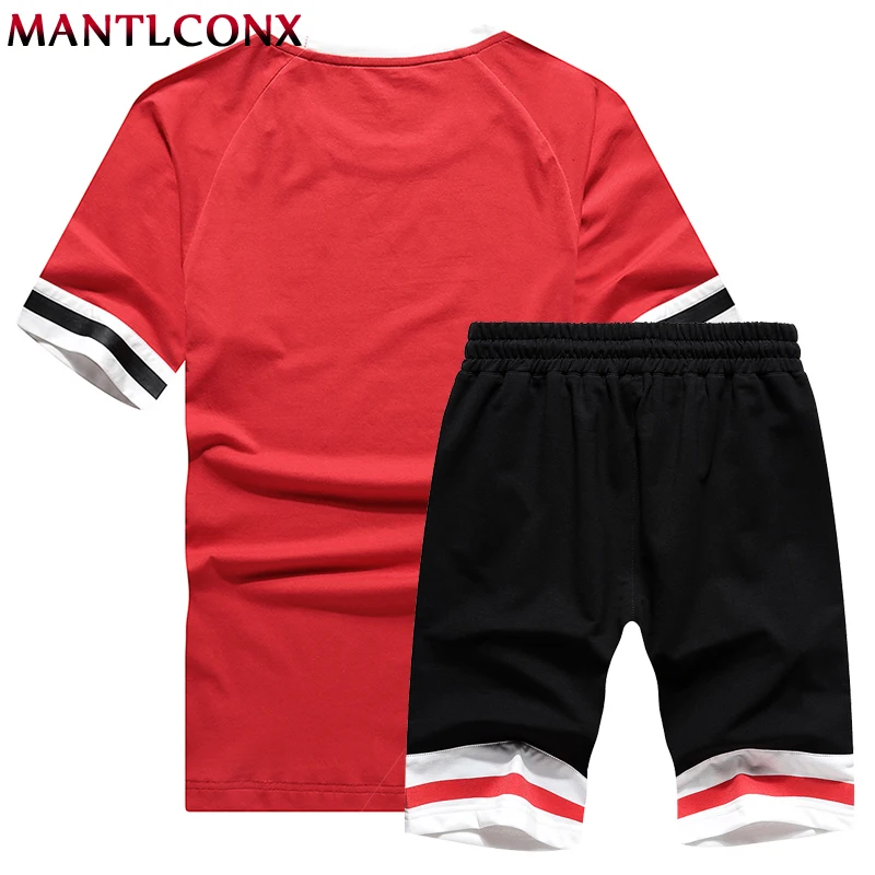 MANTLCONX новые летние короткие комплекты для мужчин повседневные Костюмы