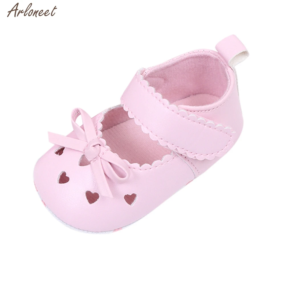 Розовый Для маленьких девочек обувь прекрасная Bowknot, для новорожденных, для маленьких девочек s туфли для новорожденных мягкая подошва Нескользящие кроссовки для маленьких обувь - Цвет: Розовый