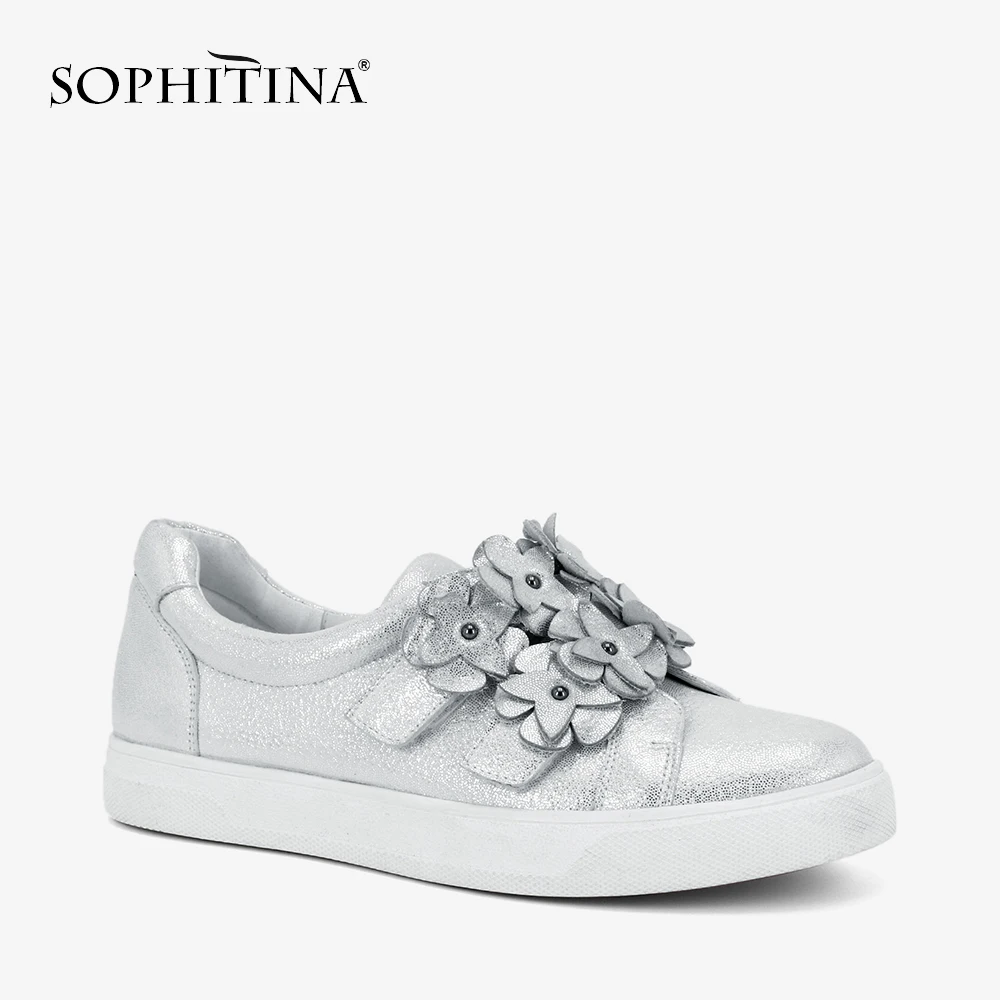 SOPHITINA 2019 новые модные брендовые женские Туфли без каблуков с цветами из