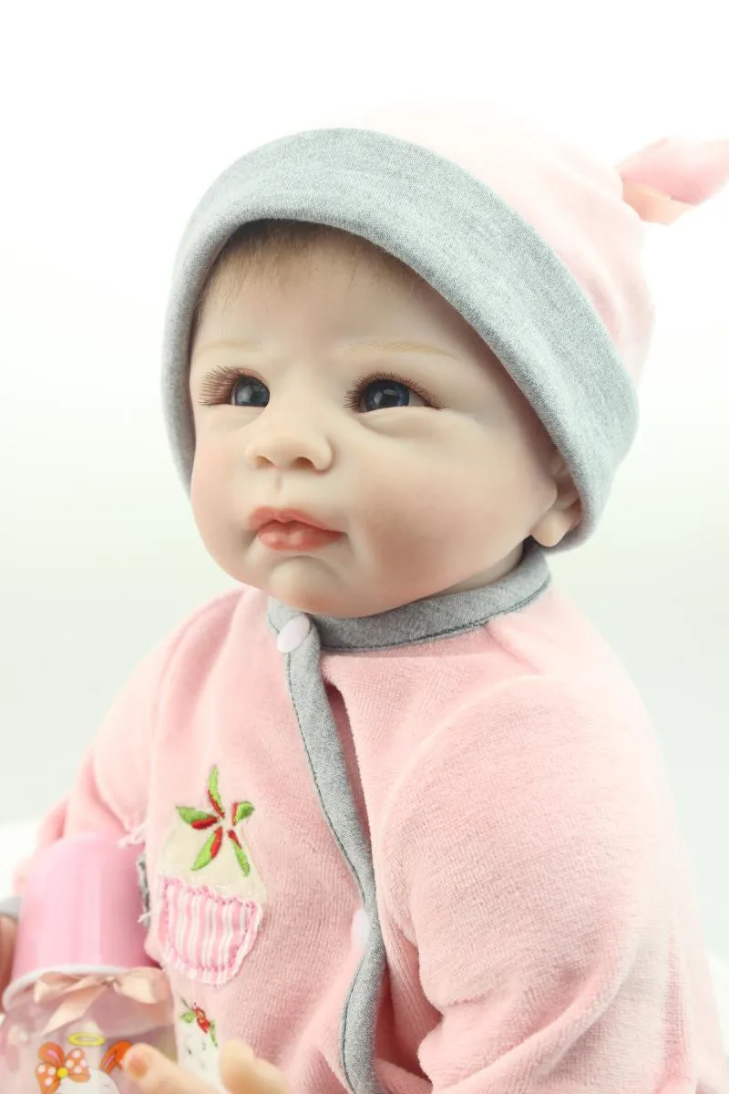 Новые силиконовые куклы reborn для продажи 22 дюймов 55 см волосы с корнями мягкие сенсорные настоящие reborn младенцы с бутылочка с соской детские игрушки подарок