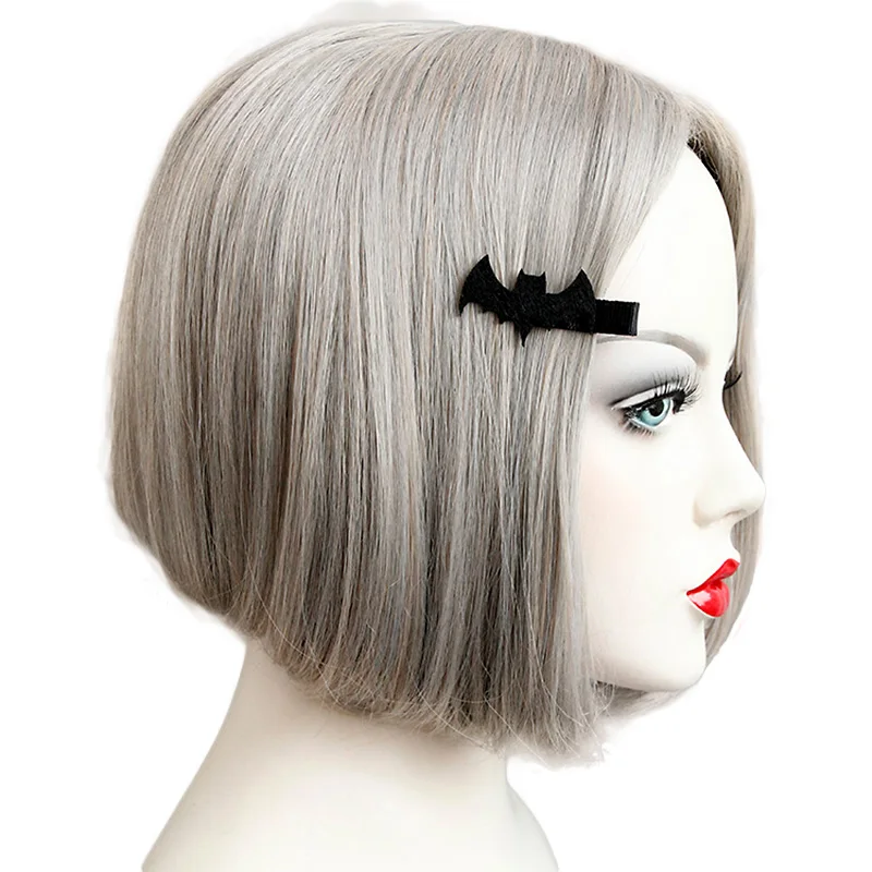 Womens Kids Felt Bat Hair Clips Handmade Gothic Halloween Black Bobby Pin Lady Accessories Costumes Party Jewelry | Украшения и