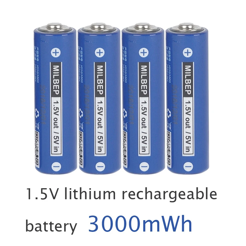 4 шт. В 1 5 в AA литий полимерная аккумуляторная батарея 3000mwh 2A ионная Замена для Ni MH