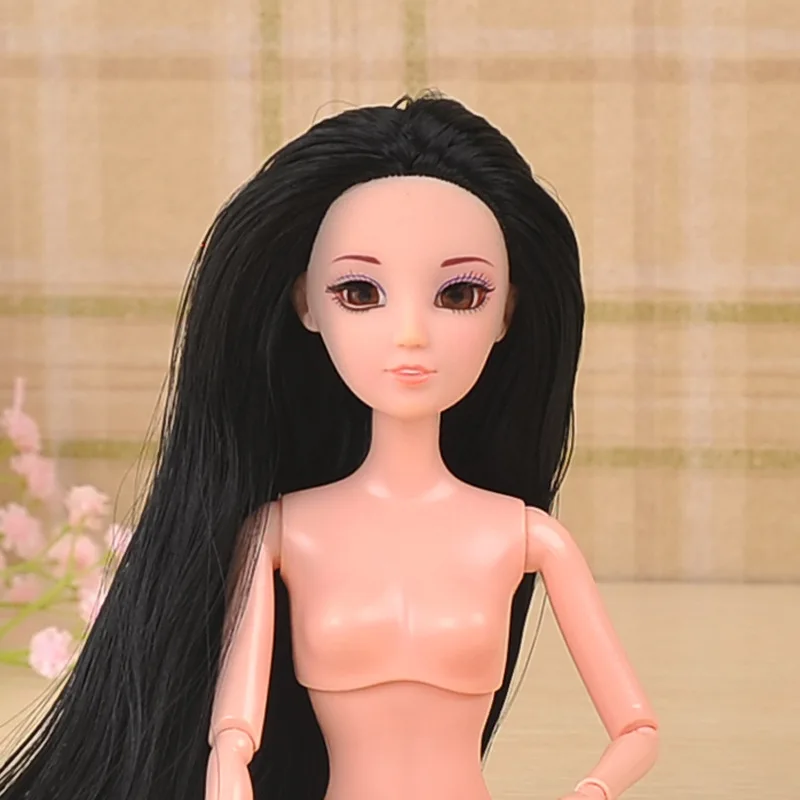 3D глаза с ресницами красивые супер длинные волосы шарнирные куклы голова/тело