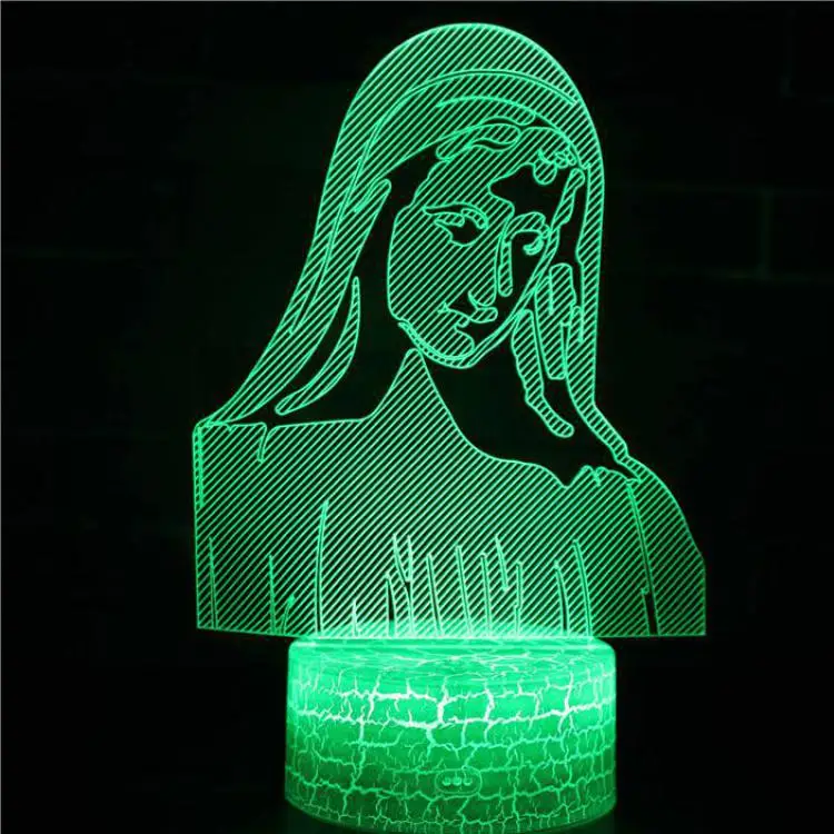 Ангел Usb светодиодный свет очаровательный рисунок для детей игрушки Детская комната украшения 3D ночник Рождественские декоративные лампочки - Испускаемый цвет: 7 color change