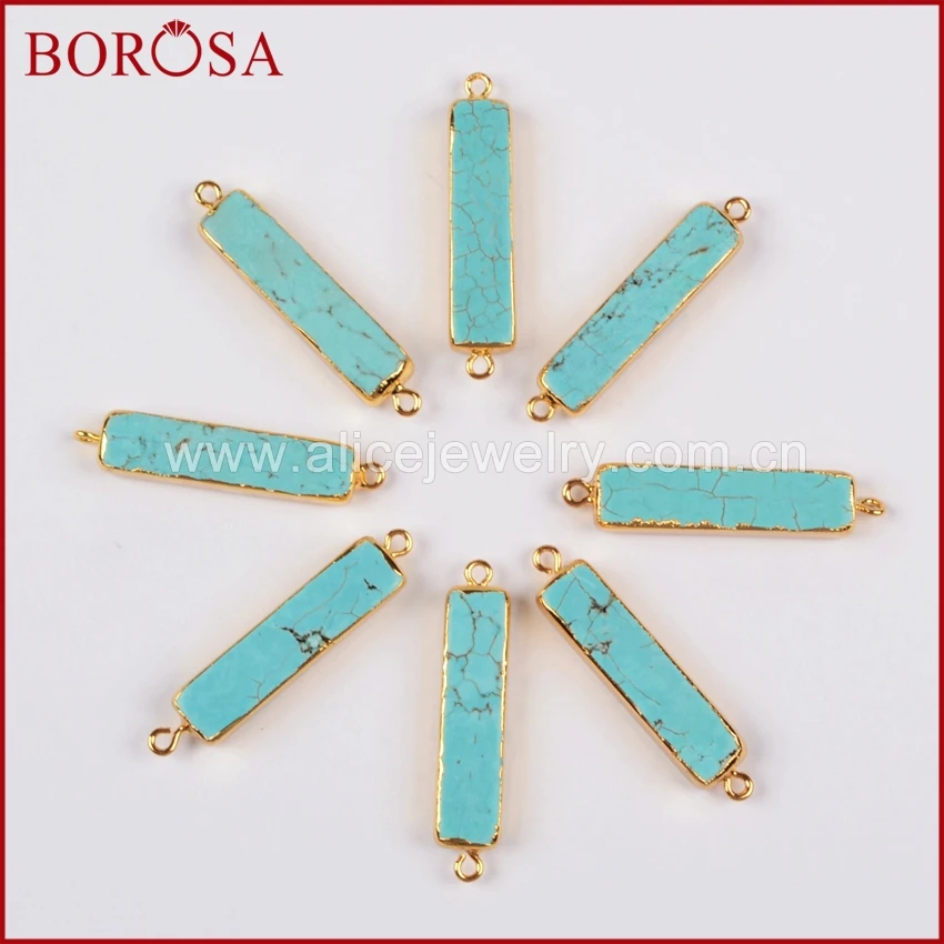 BOROSA 10 шт. прямоугольная синяя фоторазъем двойные втулки с золотой отделкой для