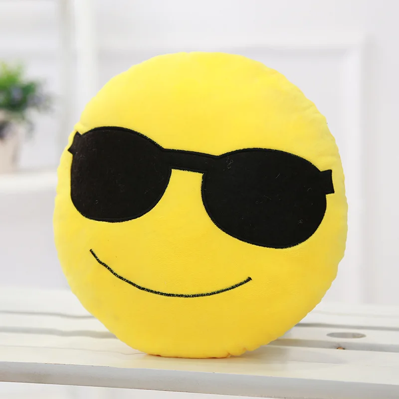 Круглая Мягкая Emoji Улыбка EmoticonYellow Подушки Fundas Cojines Decorativos Cuscini Decorativi Обеденный