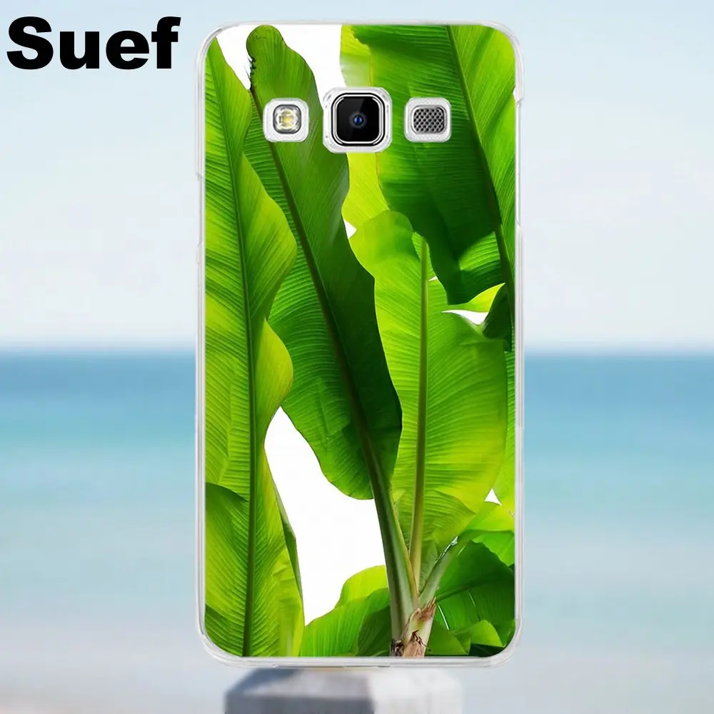 Suef мягкий прозрачный чехол с банановыми листьями для Galaxy Alpha Core Prime Note 2 3 4 5 S3 S4 S5 S6 S7
