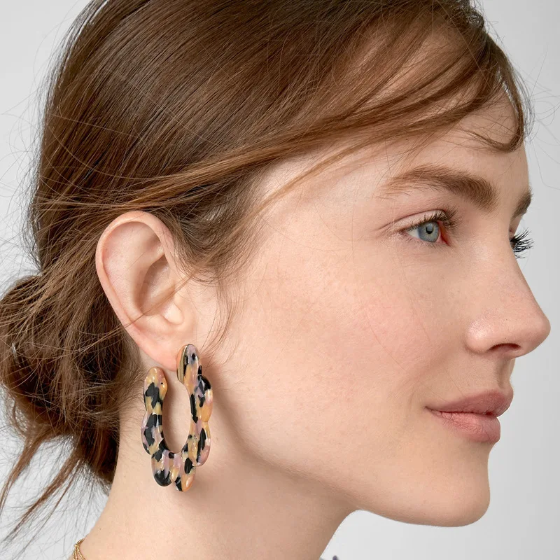 Европейская уксусная кислотная тарелка серьги в виде цветка для женщин простые