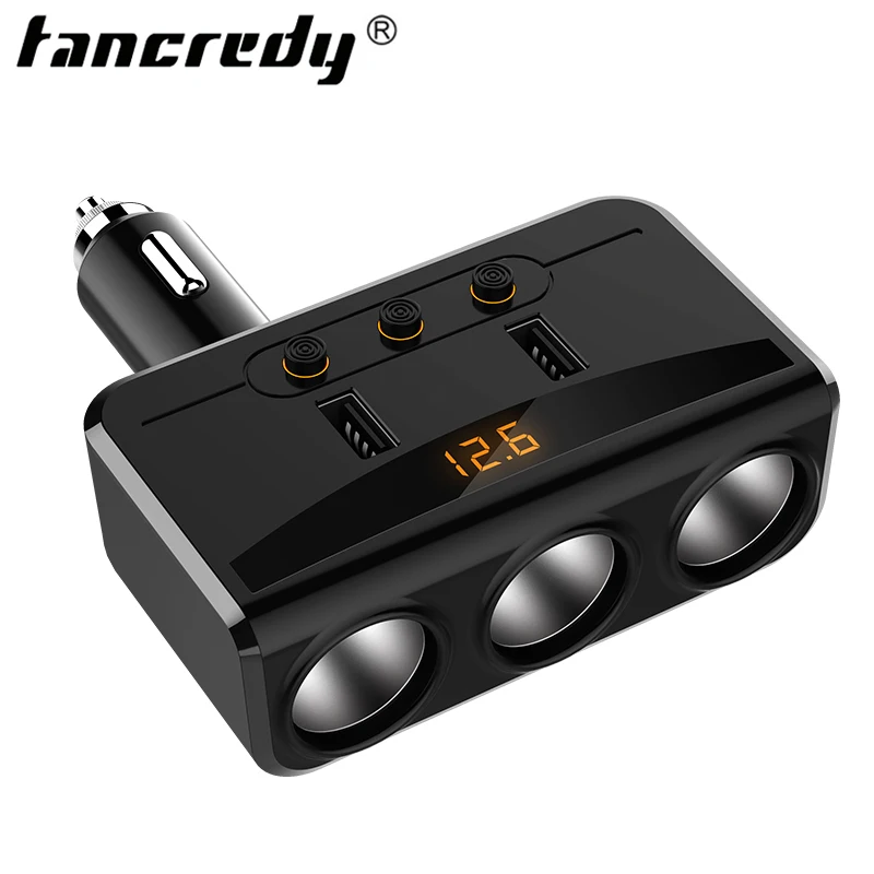 Разветвитель для автомобильного прикуривателя Tancredy 2 USB порта 100 Вт 12 24 В|cigarette lighter