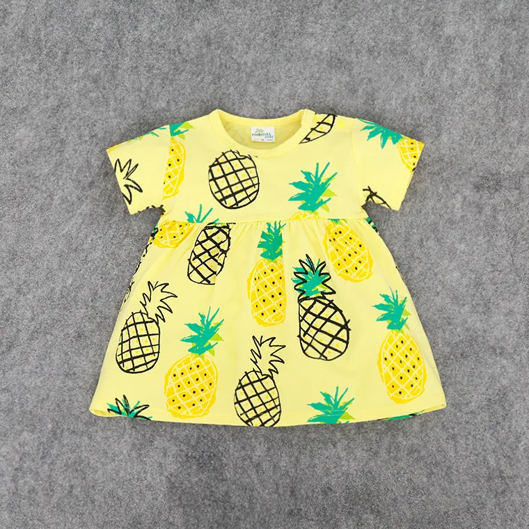 2018 детские летние платья Pineappl повседневная одежда с круглым вырезом для