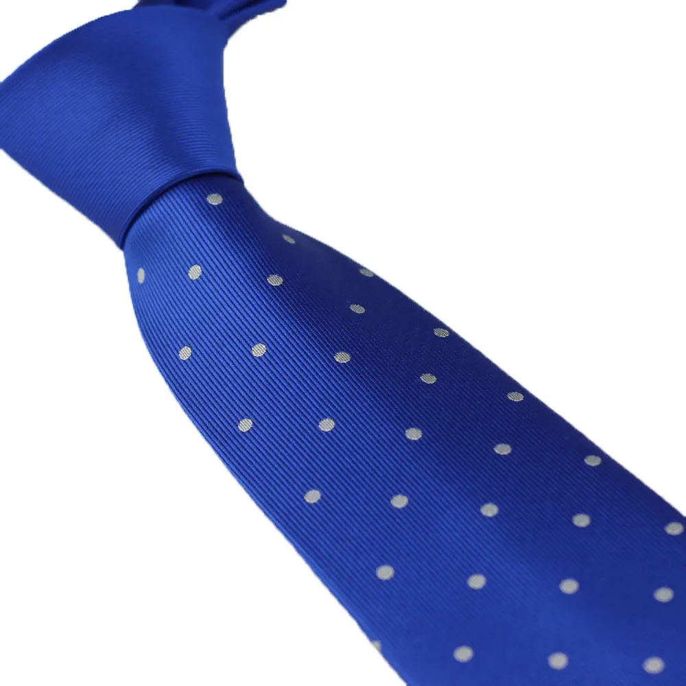 Royal Blue Галстуки Coachella, однотонный галстук в горошек, контрастный дизайн, жаккардовый галстук строгий галстук 8,5 см(10 на выбор - Цвет: Royal Blue