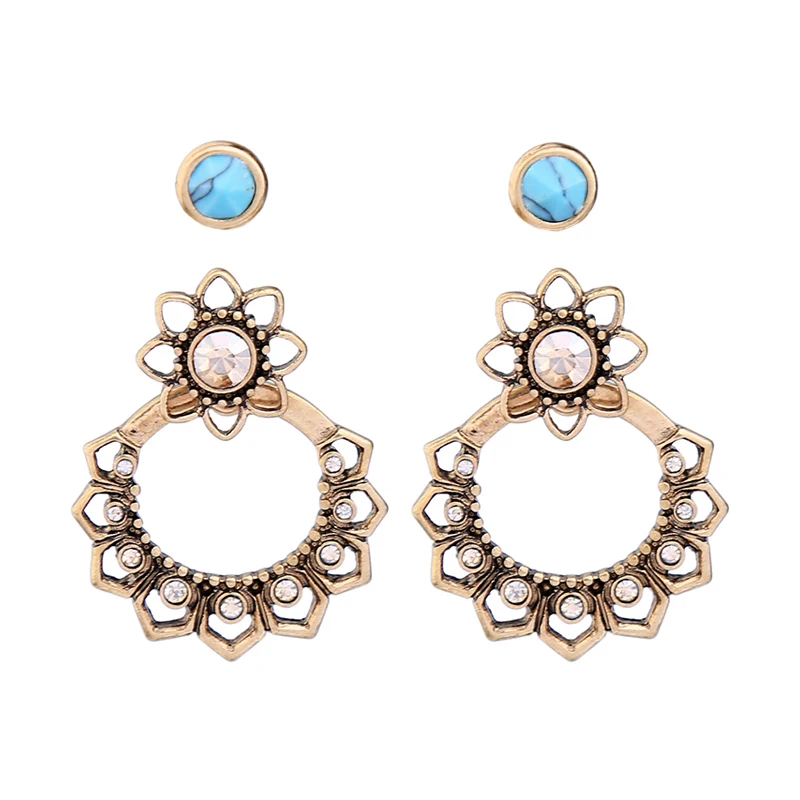 Выдолбленные геометрические хрустальные цветы голубая серьга интернет магазины