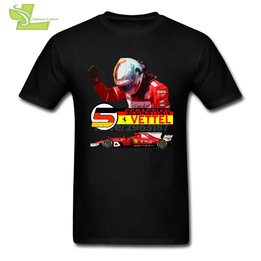 Go Себастьян Vettel Юмористические футболки Подростковая предварительно хлопковая