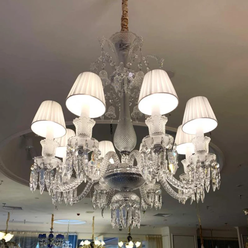 Современный светодиодный хрустальный канделябр Baccarat crystal drop lighting роскошный отель Гостиная вилла Лофт люстра