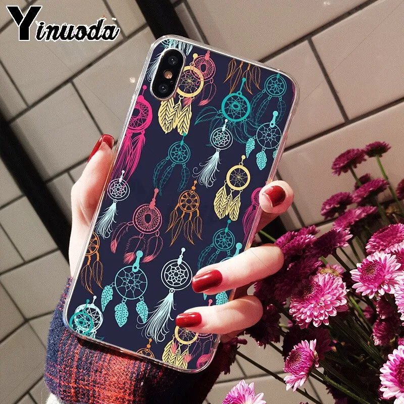 Yinuoda перо Ловец снов ТПУ Мягкий силиконовый чехол для телефона Apple iPhone 8 7 6 6S Plus X XS