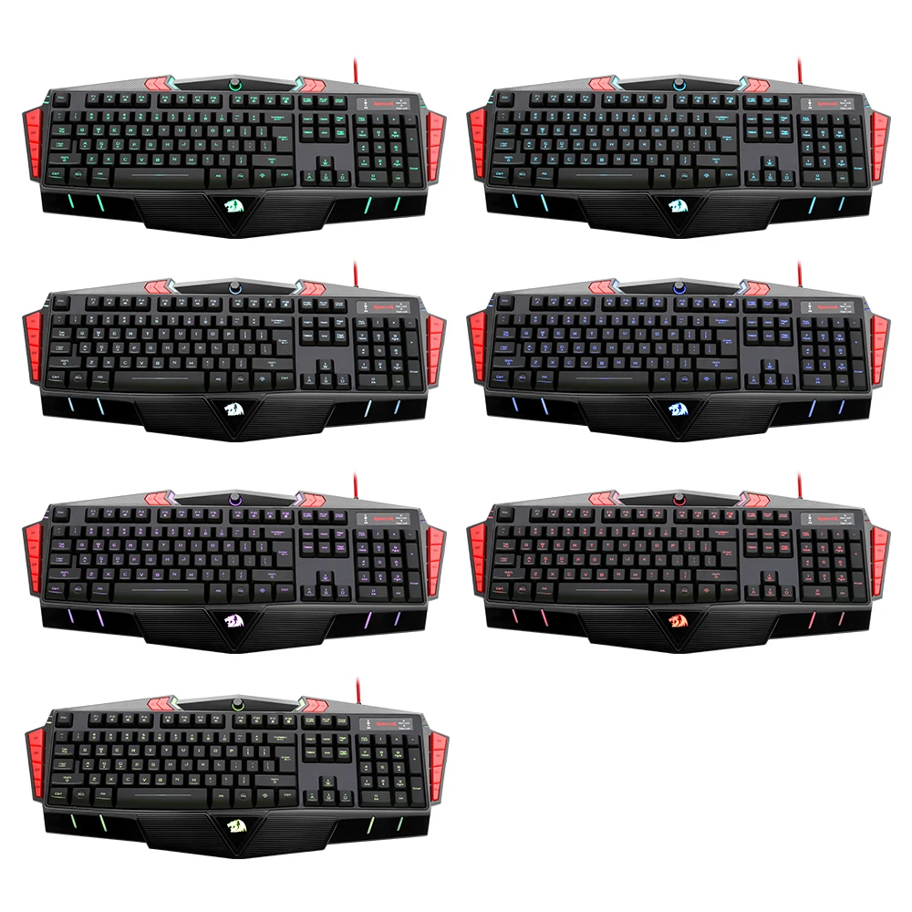 Игровая мембранная клавиатура Redragon K501 с USB эргономичный 7 цветов светодиодный