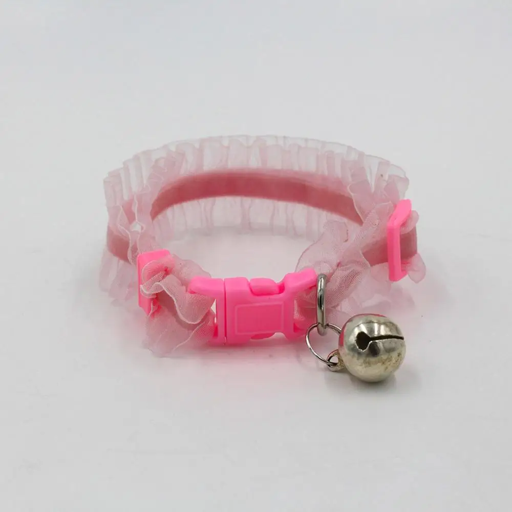 Pink Кружева Висячие колокольчики ошейник для собак и кошек эластичная лента эластичный ошейник для домашних животных Товары для домашних животных FSB0132 - Цвет: Pink
