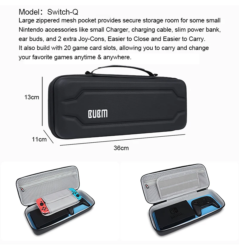 BUBM для nintendo Switch защитный чехол для переноски Чехол для консоли переключателя и аксессуары с игровыми держатели для картриджей