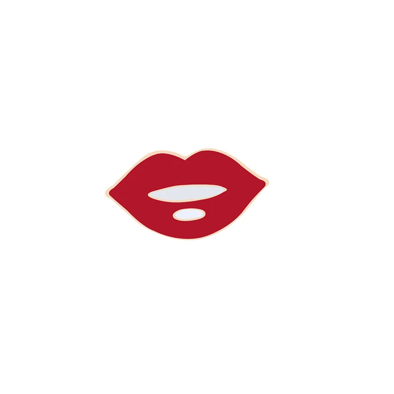 Lips Новинка, сексуальная помада, креативная брошь, воротник, шляпа, металлическая эмаль, булавка, броши для женщин, популярные лацканы, булавки, значок, ювелирное изделие, подарок - Окраска металла: Lips