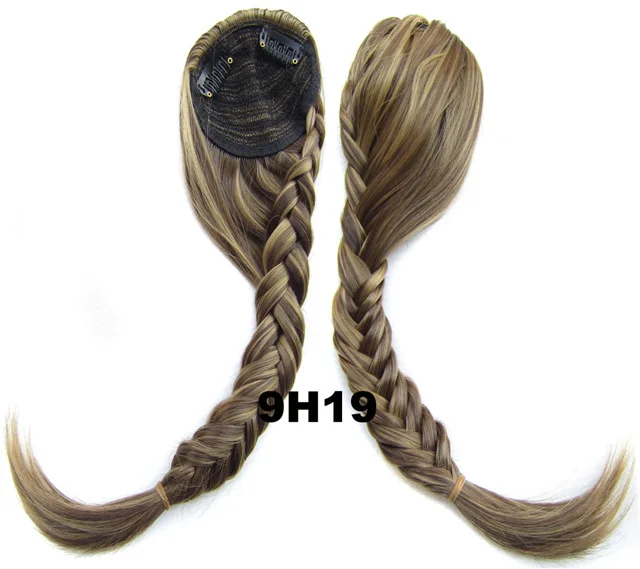 B12 Color 9H19 4 шт./лот плетеная заколка для волос, удлинитель для волос, для невесты, Косой челка, заколка для волос, для укладки волос, 19 цветов - Цвет: B12 Color 9H19