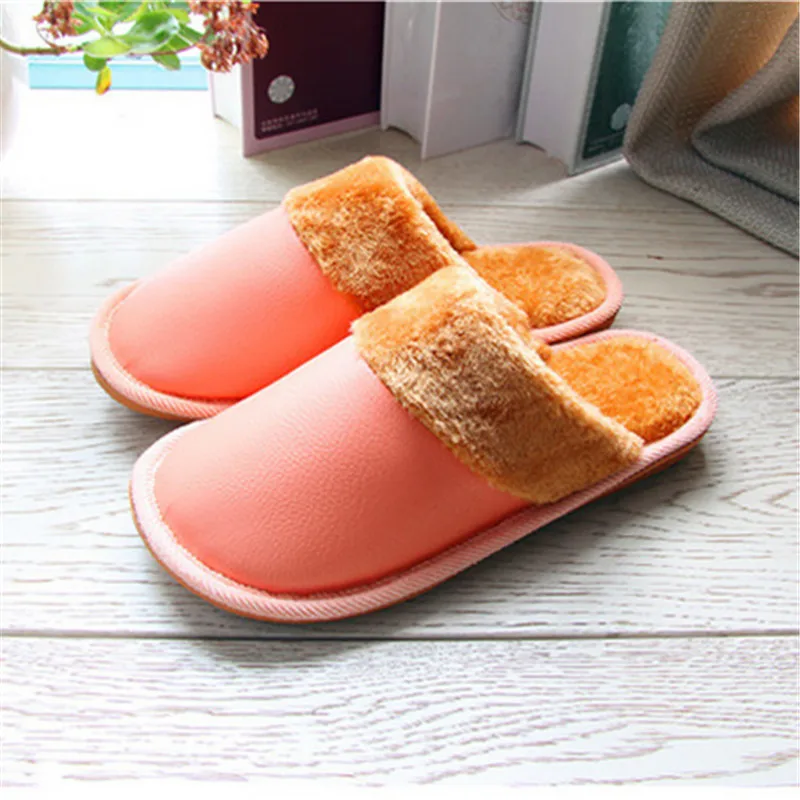 Водонепроницаемые теплые домашние тапочки для мужчин и женщин на осень зиму