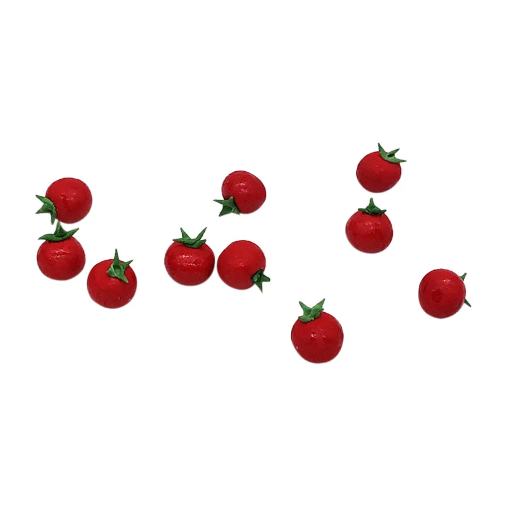 Tomato 10 шт. искусственные Миниатюрные овощи фрукты игровой кукольный домик игрушка декоративное ремесло Kawaii DIY огурец аксессуары - Цвет: Tomato