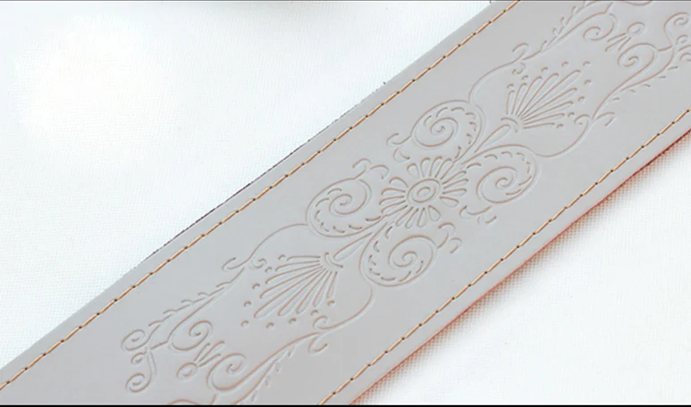 beige beige line DIY оплетка на руль мягкая натуральная кожа чехол на руль 38 см универсальные чехлы на руль с иглой и резьбой - Название цвета: beige beige line