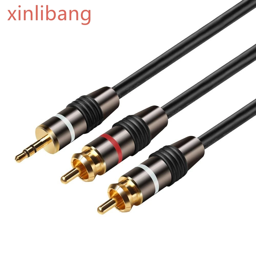 

3.5mm Male Plug To RCA Male Stereo Plug Headphone AUX Extension Cable Cord 2 RCA Left / Right Stereo 2RCA Y Splitter - 5 Feet