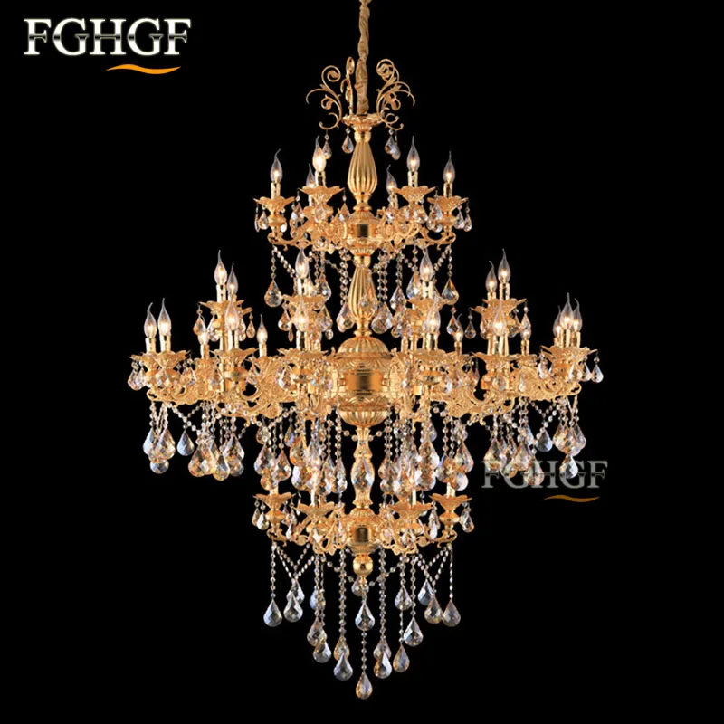 

Modern Large Crystal Chandeliers Light Luxury Crystal Lustre Candle Bulbs Lighting Fixtures for Living Room Foyer Project Lamp