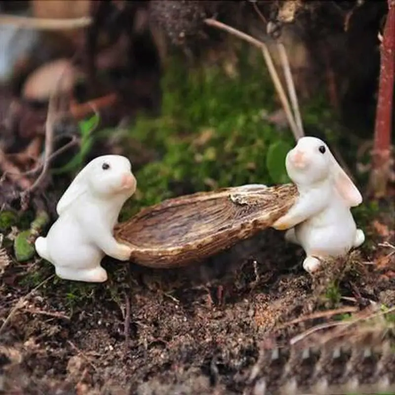 1 шт. милые кролики животные миниатюрный Сказочный Сад мох микро Пейзаж орнамент Декор