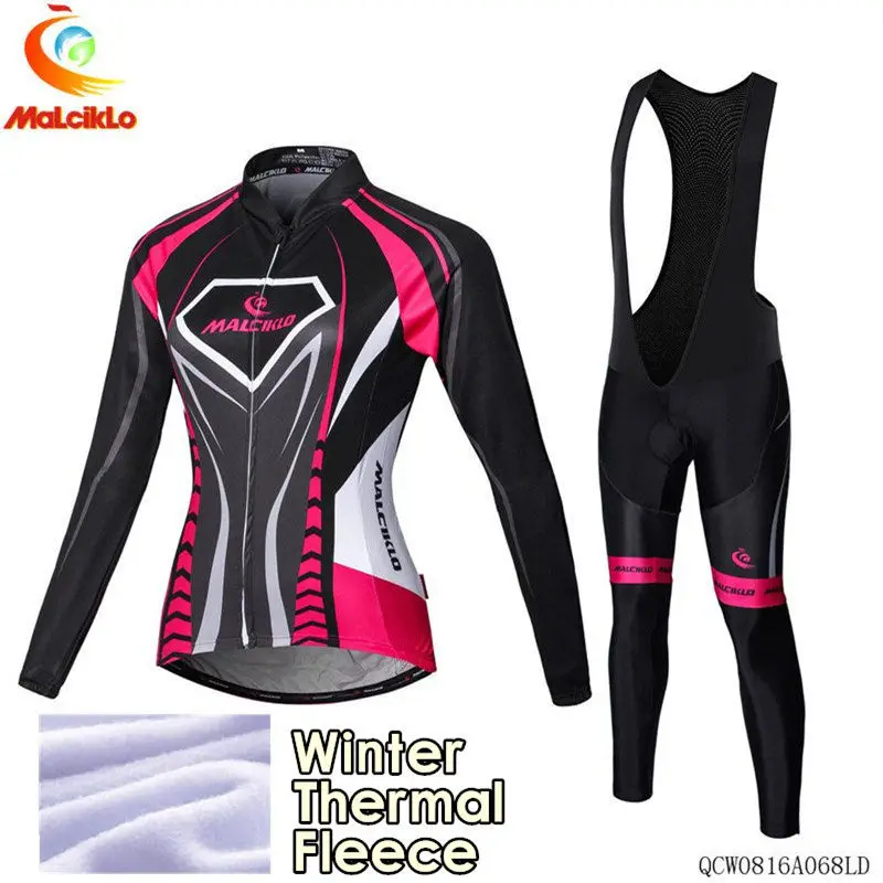 Ropa Ciclismo Mujer Invierno Winter Thermal Fleece Pro Cycling Jersey Women 2019 MTB Maillot Bike Long Sleeve Clothing | Спорт и