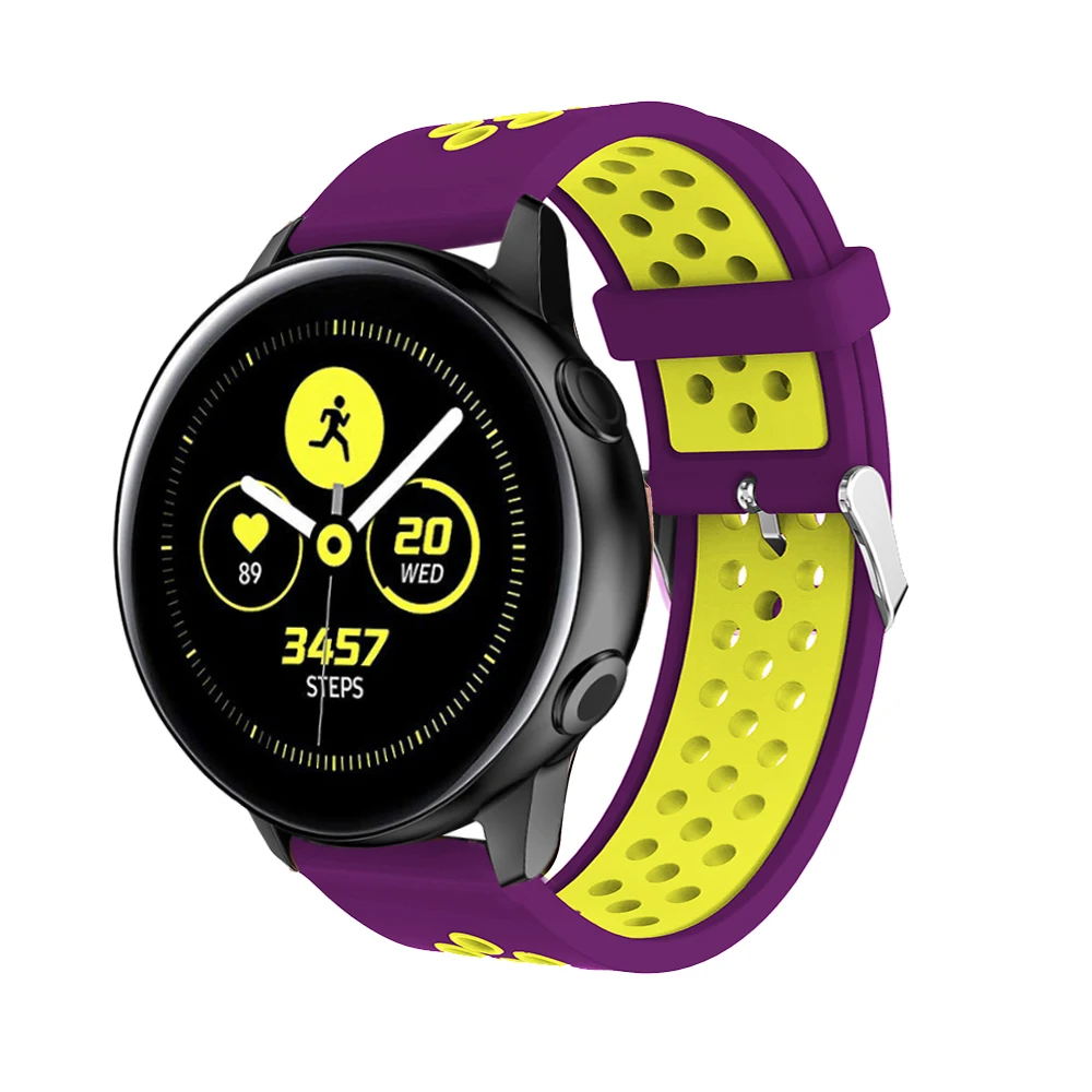 Мягкий силиконовый ремешок для часов samsung Galaxy Watch active, Классический сменный Браслет, ремешок для часов 20 мм, ремешок для часов S2/Спортивные ремни