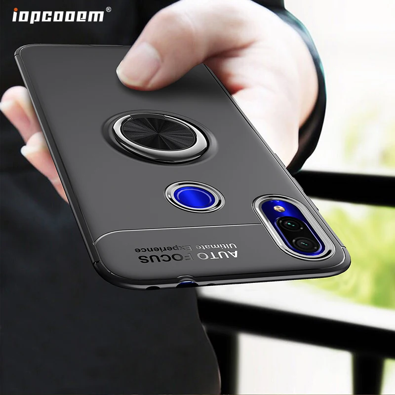 Чехол для Xiaomi Redmi Note 7 с подставкой и кольцом на палец чехол Pro силиконовый чехлы