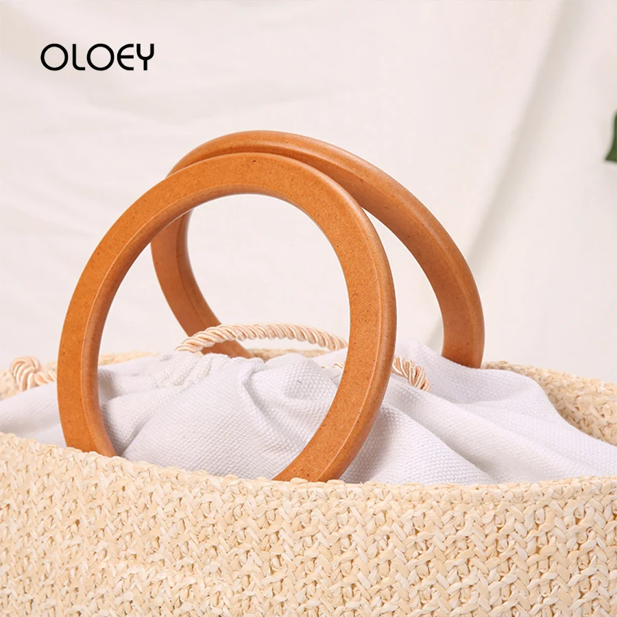 Женская соломенная сумка ручной работы из дерева плетеная Сумка-тоут для