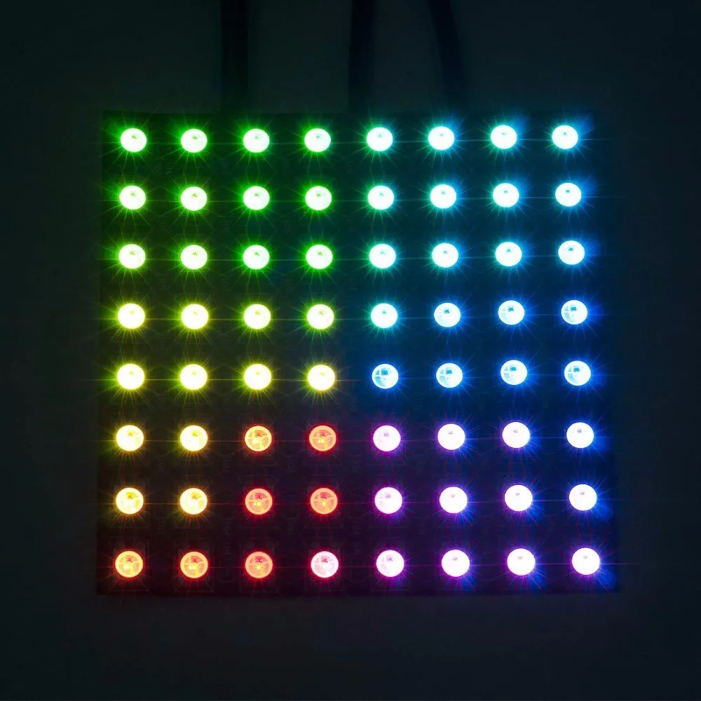 Цифровой гибкий светодиодный экран WS2812B 8*8 64 пикселя RGB 5 в постоянного тока | Лампы