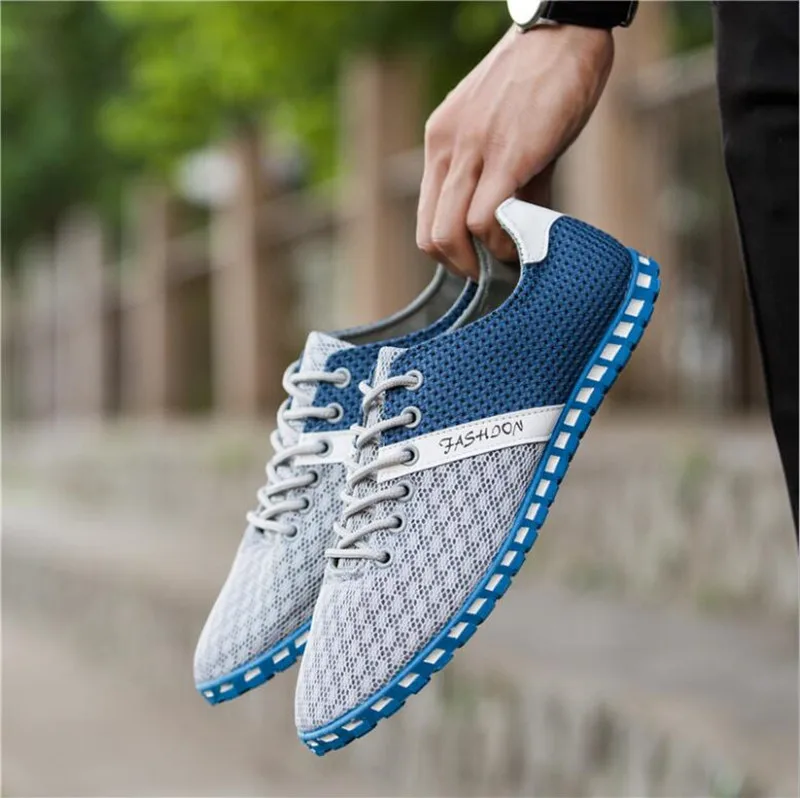 

2018 Summer Men Shoes Breathable Men Casual Shoes Hollow Mesh Shoes Light Shoes Large Size Male Footwear